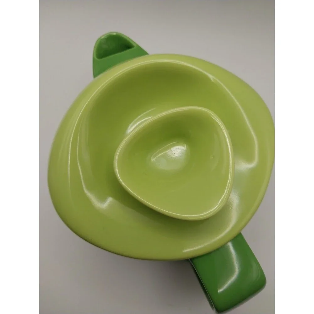 PO Selected Rosa 7-Piece Green Ceramic Teapot Rose Modern Design Complete Set